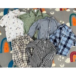 Carters, Oshkosh and Litle dad Bundle short and long sleeve shirt button.